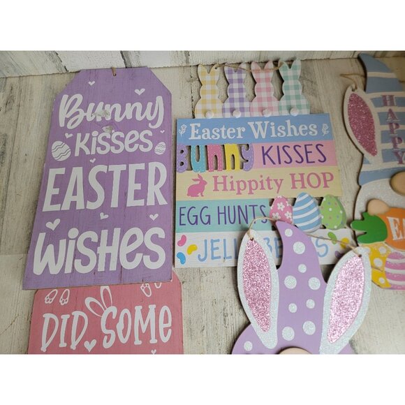 Bunny sign AS IS variety Easter home decor set peep jelly bean egg hunt - Picture 2 of 14
